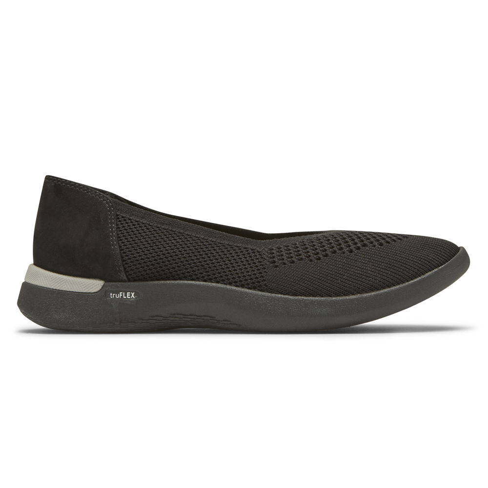 Rockport Womens truFLEX Fly Knit Ballet - Flats Black - QHE406271